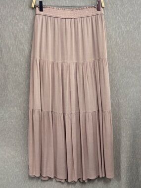 Tiered Maxi Skirt in Dusty Blush